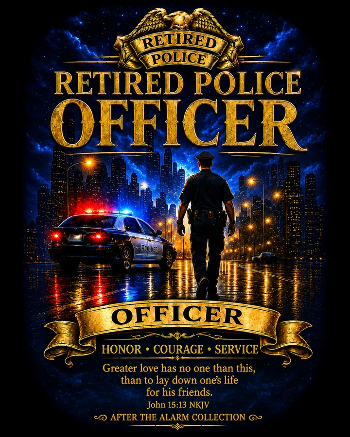 Retired Officer Tribute Shirt full back design